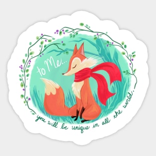 Unique In All The World Fox Sticker